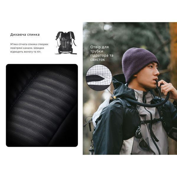 Рюкзак туристичний Naturehike Helium CNK2300016, 30+5 л, чорний 69558 фото
