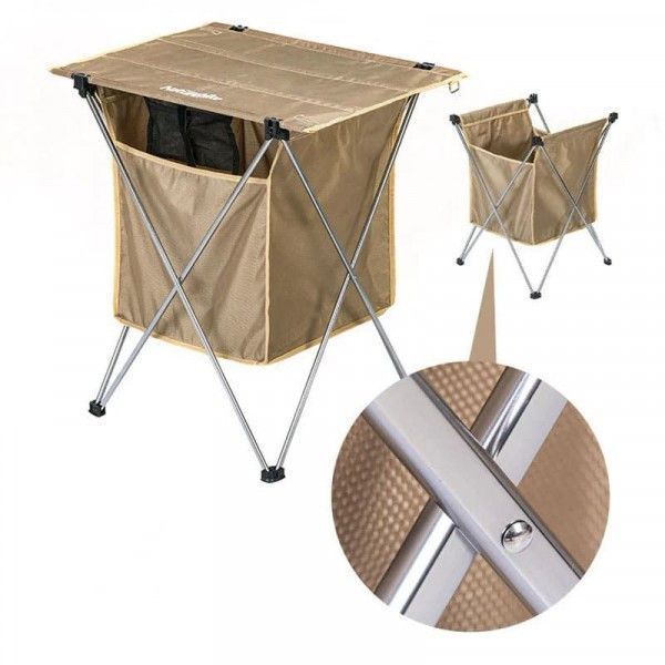 Стіл розкладний з коробкою для зберігання Naturehike NH19JJ084; 1680D Oxford / алюміній; пісочний 61702 фото