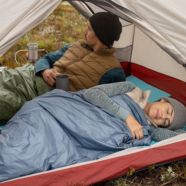Спальник надлегкий Naturehike Ultralight LW180 NH21MSD09 правий; (15&deg;C); p-p M; сіро-синій 65263 фото