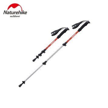 Трекінгова палиця 3-сек. Naturehike 6061 AL NH17D001-Z, 50-100 см, алюміній, червона 71427 фото