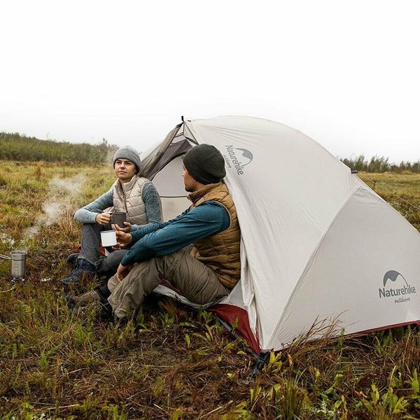 Намет надлегкий двомісний з футпринтом Naturehike Star-River 2 Updated NH17T012-T; 20D; сіро-червоний 57563 фото