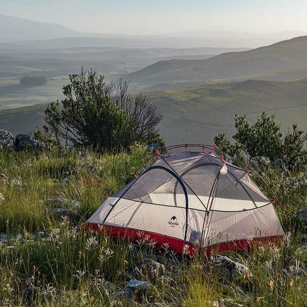 Намет надлегкий двомісний з футпринтом Naturehike Star-River 2 Updated NH17T012-T; 20D; сіро-червоний 57563 фото
