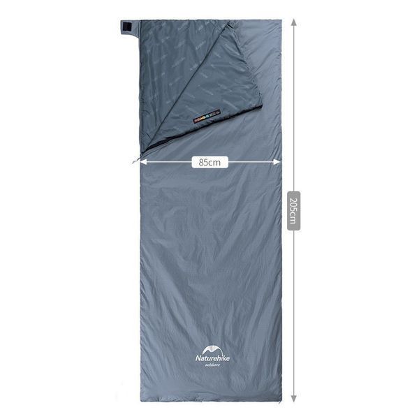 Спальник надлегкий Naturehike Ultralight LW180 NH21MSD09 лівий, (15&deg;C), p-p XL, сіро-синій 65357 фото
