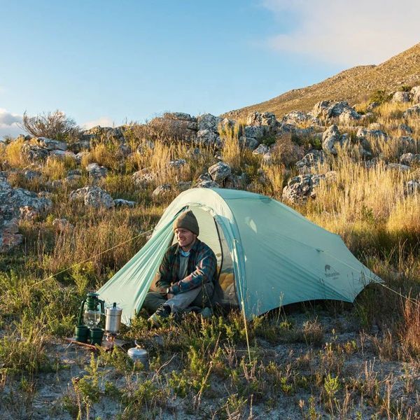 Намет надлегкий двомісний з футпринтом Naturehike Shared 2 NH20ZP091, 20D, блакитний 57564 фото
