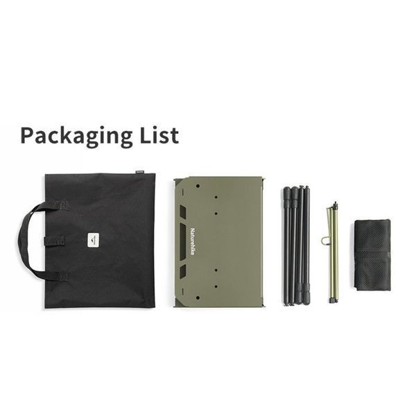 Складаний стіл Naturehike CNK2450JJ025; 60х40 см; алюміній; оливковий 70912 фото