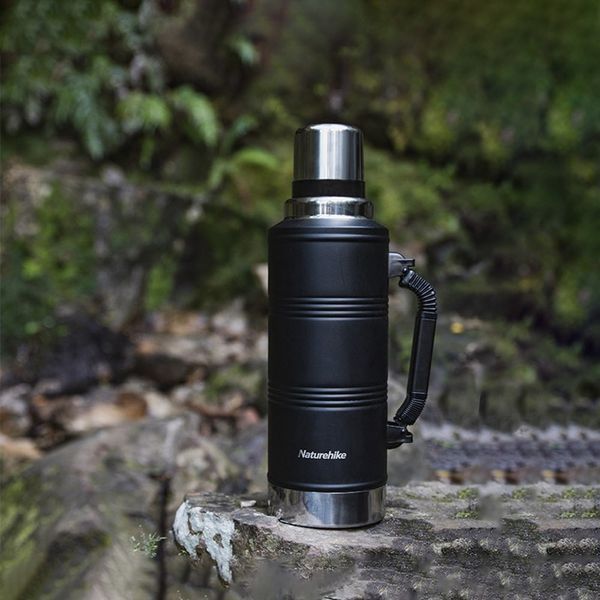 Термос з ручкою Naturehike Q-9H NH19SJ011; 304 сталь; 2.2 л; чорний 57623 фото