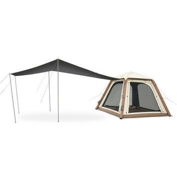 Намет чотиримісний автоматичний надувний із тентом Naturehike Ango CNK2550WS017, коричневий 71480 фото