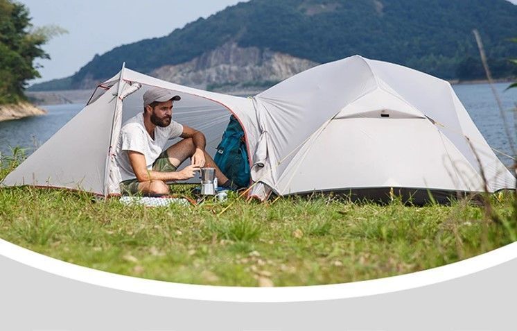 Намет надлегкий двомісний з футпринтом Naturehike Mongar NH17T007-M; 20D; сiрий 57565 фото