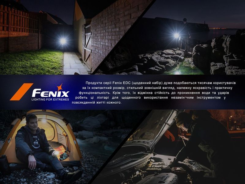 Ліхтар наключний Fenix E03R V2.0, синій 62726 фото