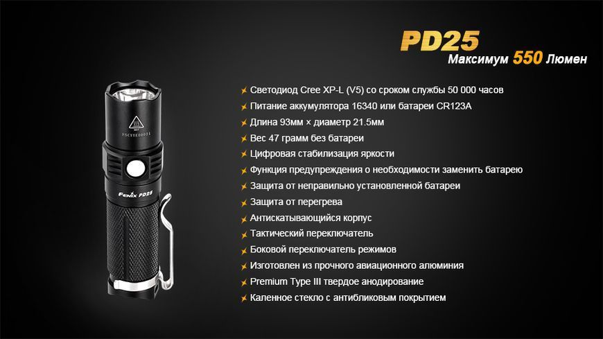 Ліхтар ручний Fenix PD25 44653 фото