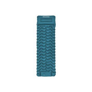 Матрац туристичний надувний одномісний Naturehike CNK2550WS019, 200х60х6.5 см, синій із вбудованою помпою для надування 71508 фото
