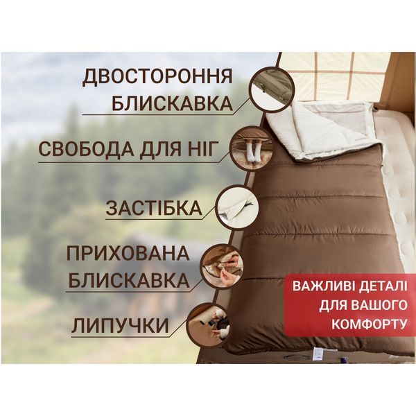 Спальний мішок 3 в 1 Naturehike CR450 CNH22SD011; коричневий 67627 фото