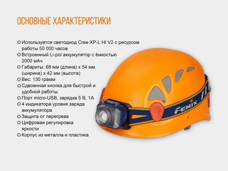Ліхтар налобний Fenix HL40R Cree XP-LHIV2 LED синій 44409 фото