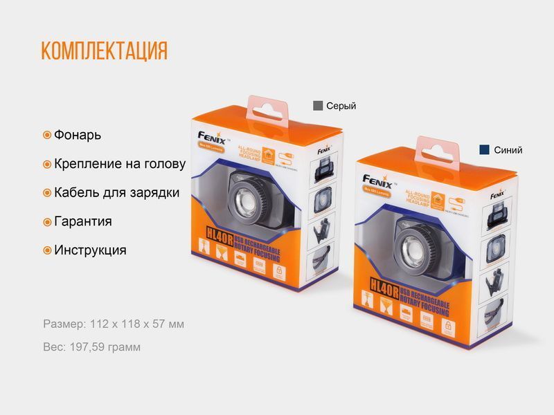 Ліхтар налобний Fenix HL40R Cree XP-LHIV2 LED синій 44409 фото