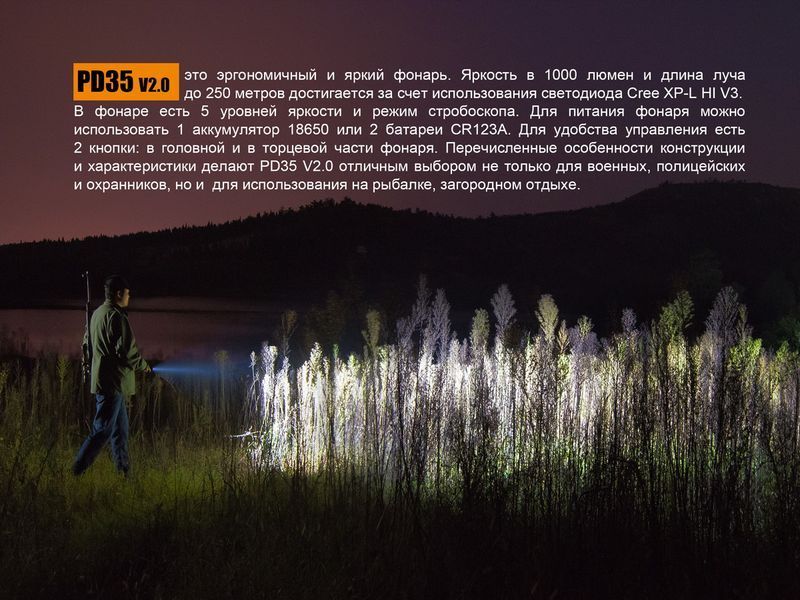 Ліхтар ручний Fenix PD35 V20 Cree XP-L HI V3 LED 45734 фото