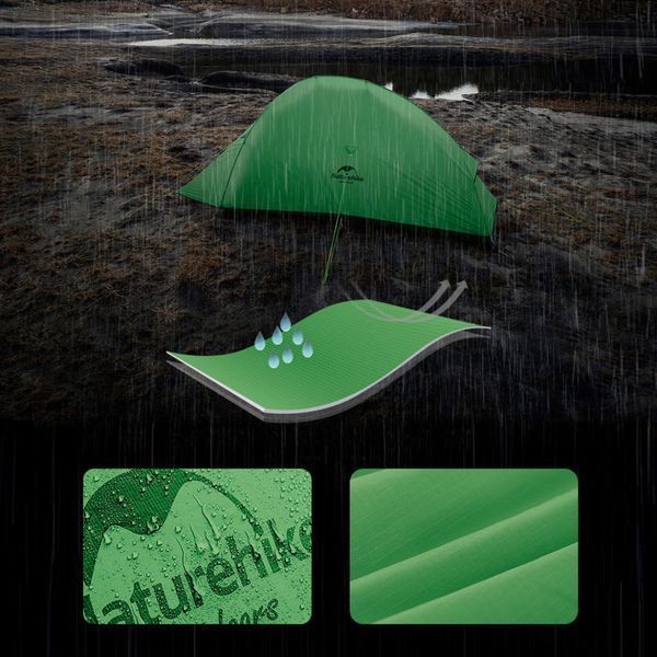 Намет надлегкий одномісний&nbsp;Naturehike Cloud Up Base&nbsp;1 CNK2450WS032, зелений 69587 фото