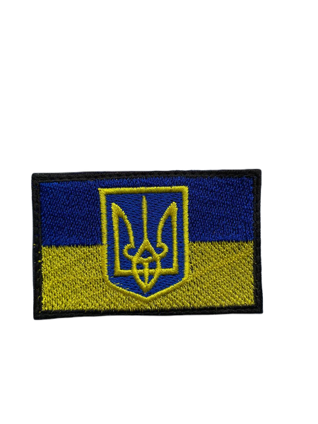 Шеврон-патч прапор з гербом на липучці INSHE-012 фото