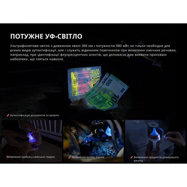 Ліхтар наключний Fenix E06R сірий 69250 фото