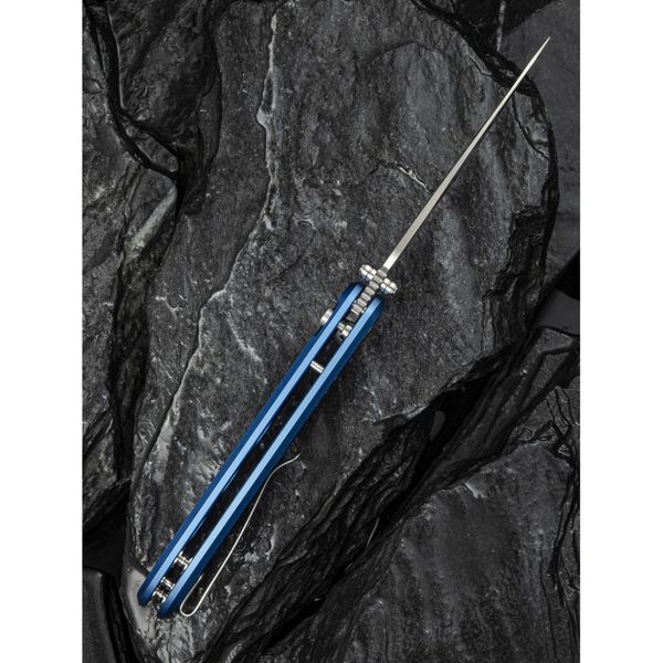 Ніж складаний туристичний Civivi Hyperpulse, (8.9 см) 14C28N / Aluminum синій 70381 фото
