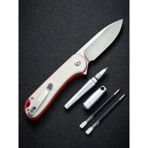 Комплект (ніж складаний; ручка) Civivi StellarQuill Pen & Button Lock Elementum II Knife Combo Gift Pack C23049 66261 фото