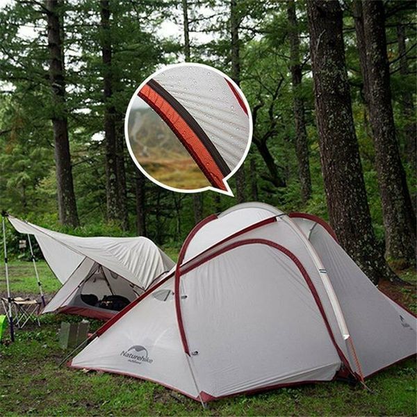 Намет надлегкий чотиримісний з футпринтом Naturehike Hiby NH19ZP005; 40D сіро-червоний 57581 фото