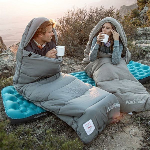 Спальник з капюшоном із звичайним мішком для зберігання Naturehike M400 CNK2350WS023, (1&deg;C), лівий, сірий 68946 фото