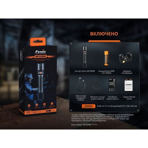 Ліхтар професійний Fenix WF25RM з магнітною зарядкою 69251 фото