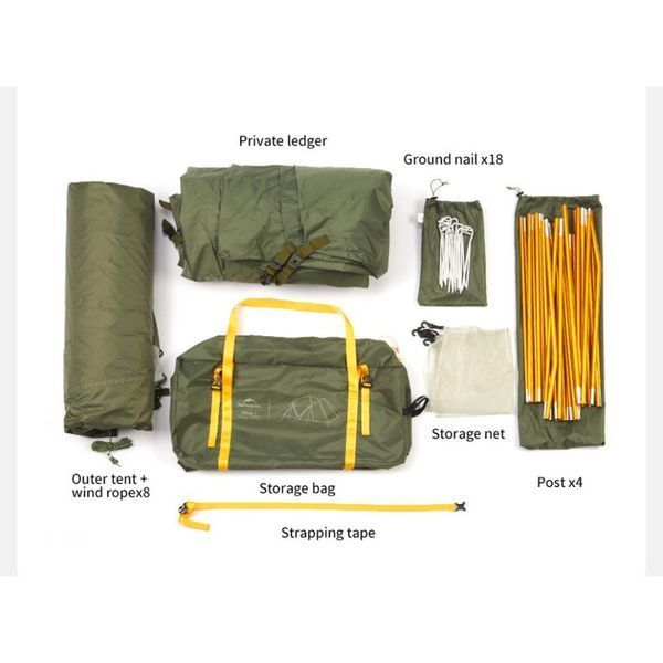 Намет чотиримісний Naturehike KOTA 4 CNK2450WS041, темно-зелений 69589 фото