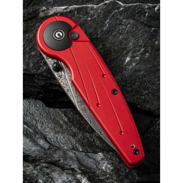 Ніж складаний туристичний Civivi Starflare, (8.4 см) Damascus / Aluminum червоний 66263 фото