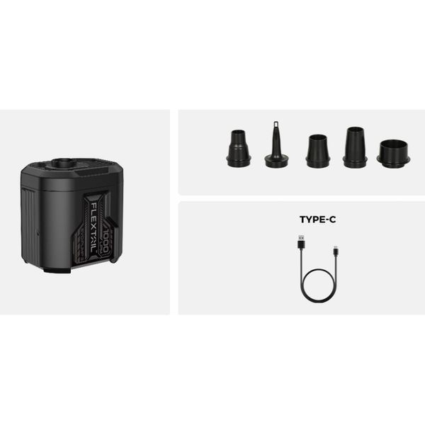Портативний повітряний насос Flextail Evo Pump 3; 1000 л/хв; чорний 69226 фото