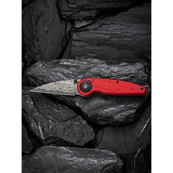 Ніж складаний туристичний Civivi Starflare, (8.4 см) Damascus / Aluminum червоний 66263 фото