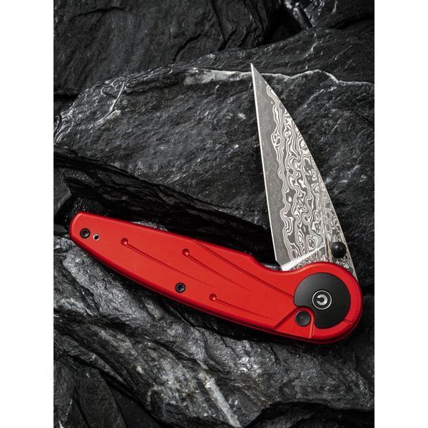 Ніж складаний туристичний Civivi Starflare, (8.4 см) Damascus / Aluminum червоний 66263 фото