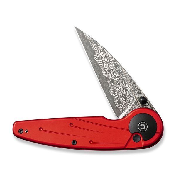 Ніж складаний туристичний Civivi Starflare, (8.4 см) Damascus / Aluminum червоний 66263 фото