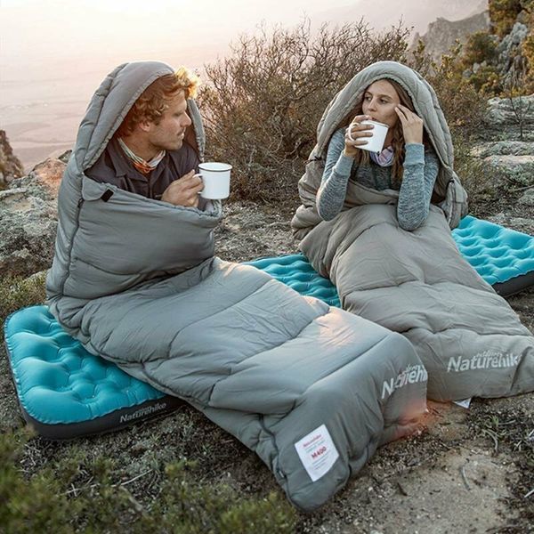 Спальник з капюшоном із звичайним мішком для зберігання Naturehike M400 CNK2350WS023, (1&deg;C), правий, зелений 68947 фото