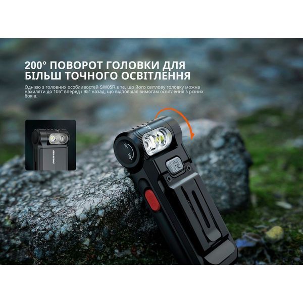 Ліхтар ручний Fenix SW05R-RED LED чорний 69252 фото