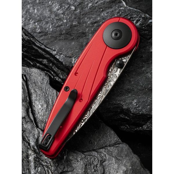 Ніж складаний туристичний Civivi Starflare, (8.4 см) Damascus / Aluminum червоний 66263 фото