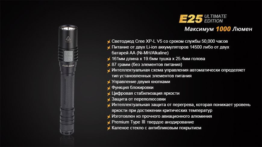Ліхтар ручний Fenix E25UE Cree XP-L V5 45739 фото