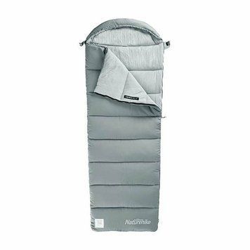 Спальник з капюшоном із звичайним мішком для зберігання Naturehike M400 CNK2350WS023, (1&deg;C), правий, сірий 68948 фото
