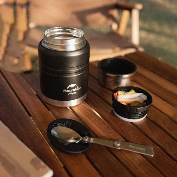 Термос Naturehike Stew beaker NH20SJ041, 304 сталь, 0.5 л, чорний 59457 фото