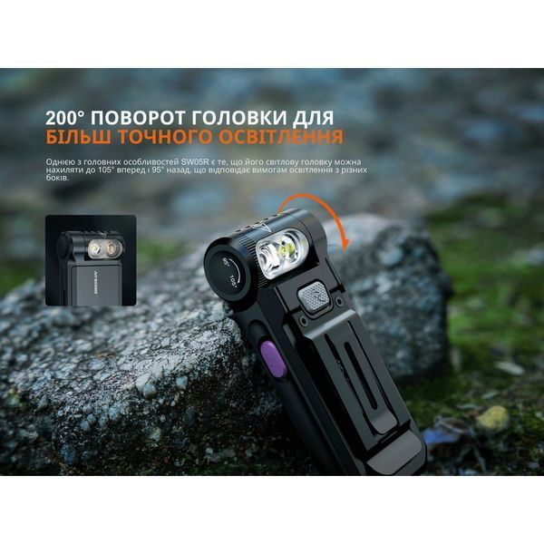 Ліхтар ручний Fenix SW05R-UV LED чорний 69253 фото