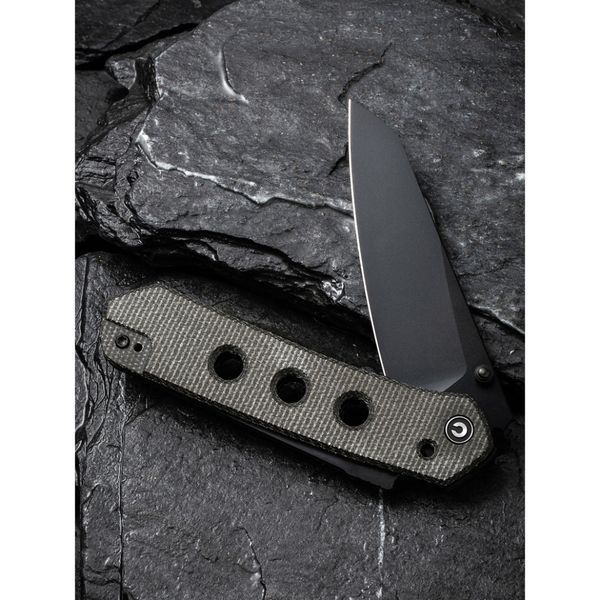 Ніж складаний туристичний Civivi Vision FG, (8.9 см) Nitro-V / Micarta темно-сірий 69977 фото