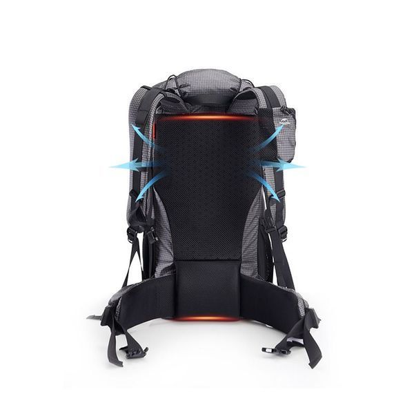 Рюкзак туристичний Naturehike Rock NH19BP095; 60+5 л; графіт в клітинку 65703 фото