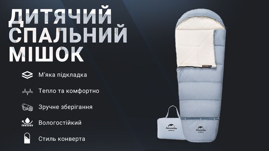 Спальник дитячий Naturehike С300 NH21MSD01, блакитний 63009 фото