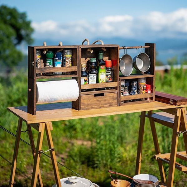 Етажерка з полицями Naturehike CNH22JU018; натуральне дерево 65497 фото