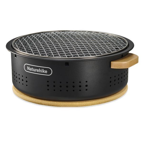 Настільна кругла піч із решіткою гриль Naturehike CNK2550CF010, 36*32.6*12 см, хромоване залізо 70935 фото