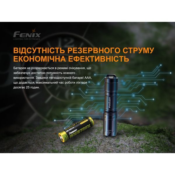 Ліхтар ручний Fenix E01 V2.0 чорний 50755 фото