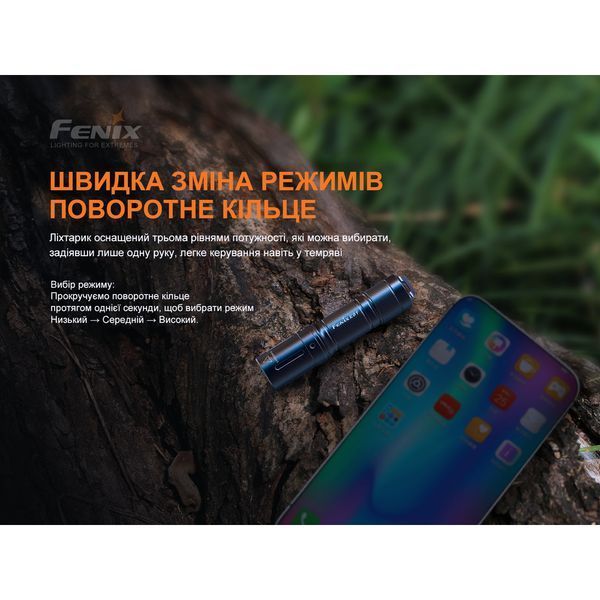 Ліхтар ручний Fenix E01 V2.0 чорний 50755 фото