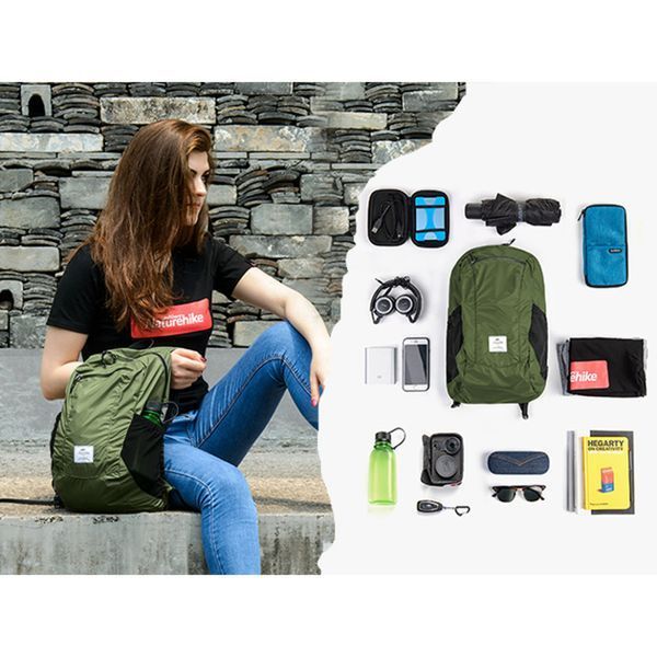Рюкзак компактний надлегкий Naturehike Ultralight Naturehike NH17A012-B, 18 л, зелений 71439 фото