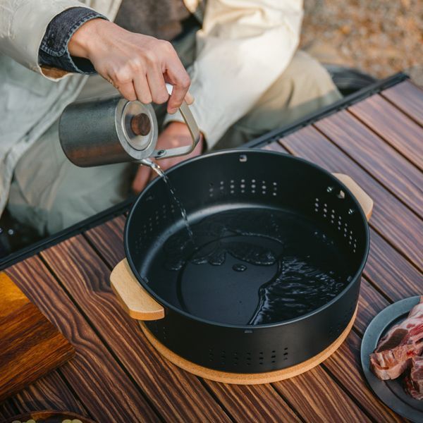 Настільна кругла піч із решіткою гриль Naturehike CNK2550CF010, 36*32.6*12 см, хромоване залізо 70935 фото