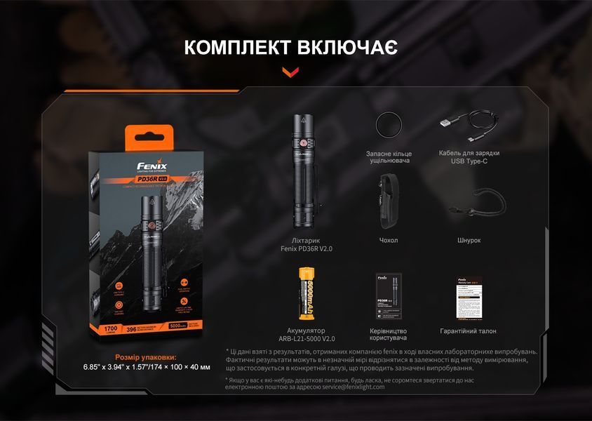 Ліхтар ручний Fenix PD36R V2.0 64712 фото